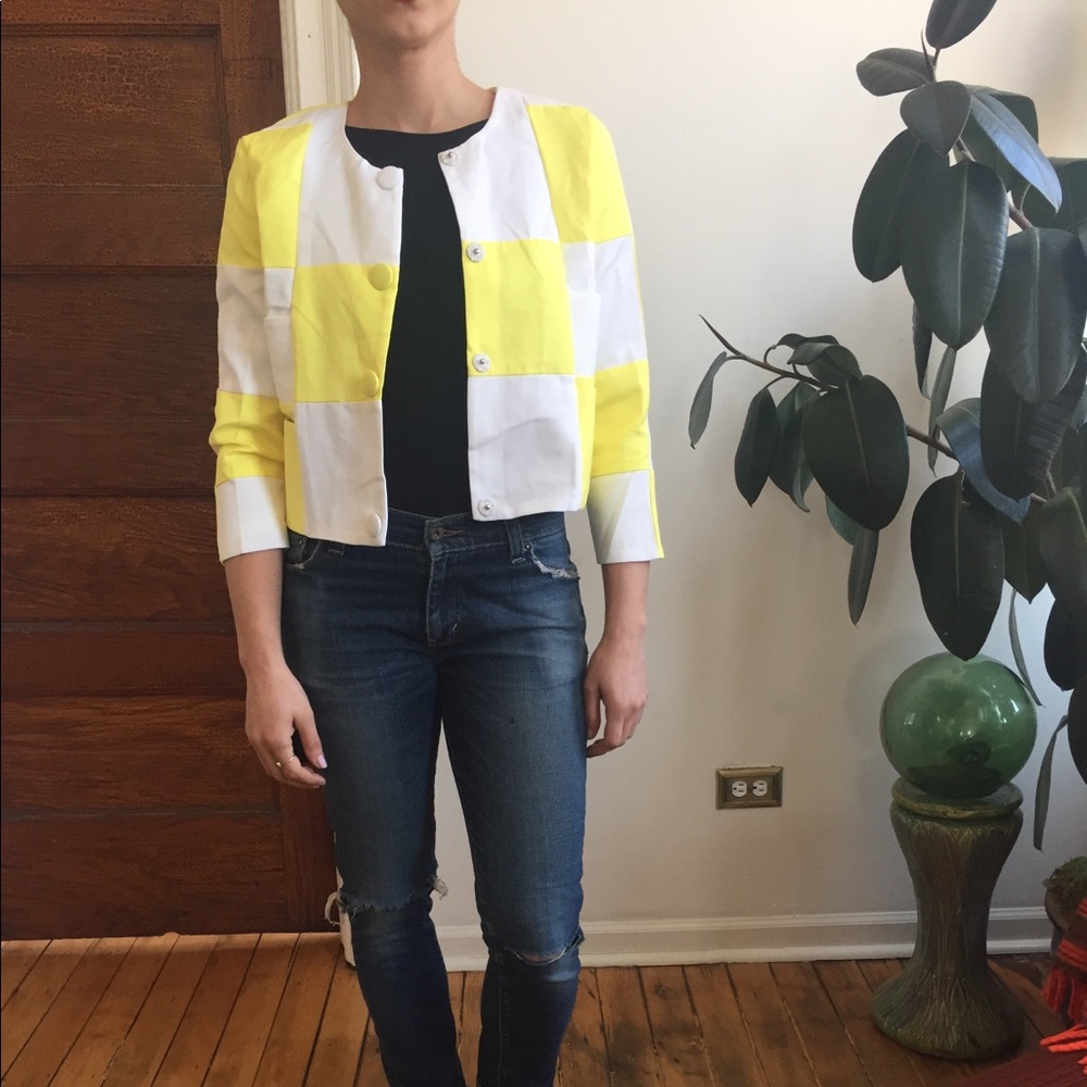 Checkered Crop Jacket - image 4